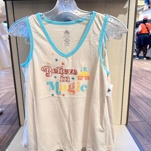 Disney Cream and Blue 'Believe in Magic' Tank Top
